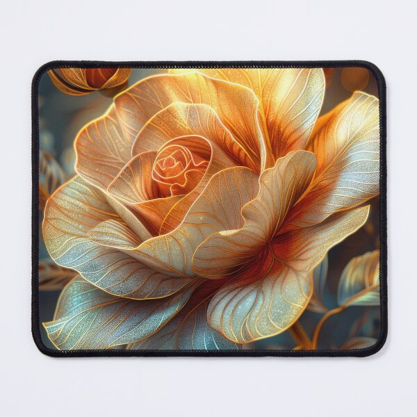 Item preview, Golden Rose on Dark Teal Background – Vibrant Fantasy Floral Art designed and sold by MargaretWiktor.