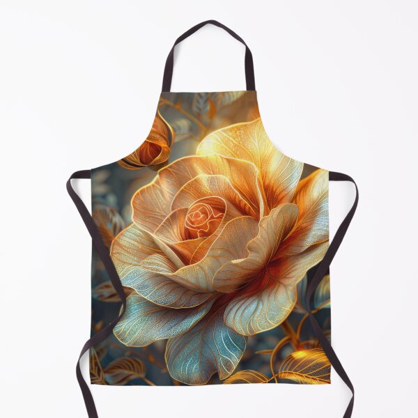 Item preview, Golden Rose on Dark Teal Background – Vibrant Fantasy Floral Art designed and sold by MargaretWiktor.