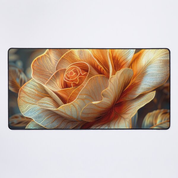 Item preview, Golden Rose on Dark Teal Background – Vibrant Fantasy Floral Art designed and sold by MargaretWiktor.
