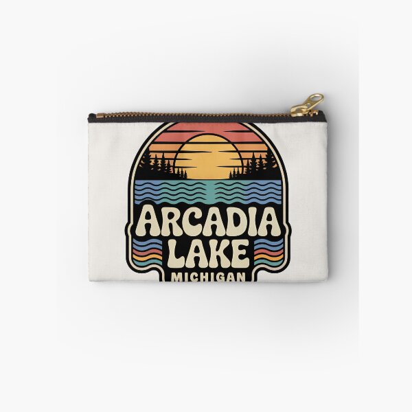 Item preview, Arcadia Lake, Michigan Retro Sunset designed and sold by TheOldMittenIllustrated.