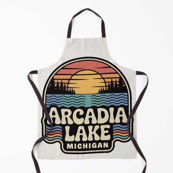 Item preview, Arcadia Lake, Michigan Retro Sunset designed and sold by TheOldMittenIllustrated.