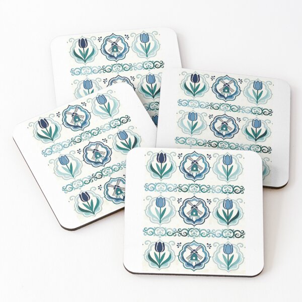 Item preview, Dutch Delft Blue Chinoiserie print design — Dutch Tulips + Windmill  designed and sold by Pjotre7.