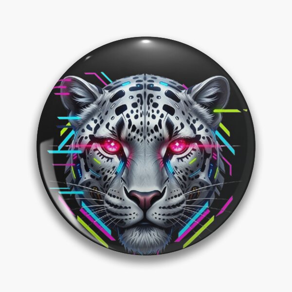 Item preview, Cyber Silver Leopard Charging Through Electric Neon Future designed and sold by Kony83.