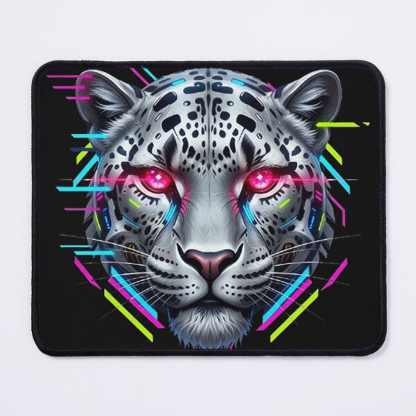 Item preview, Cyber Silver Leopard Charging Through Electric Neon Future designed and sold by Kony83.