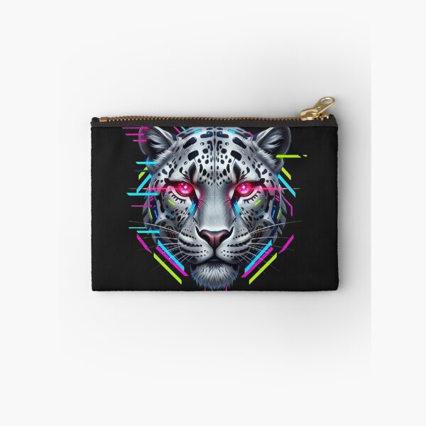 Item preview, Cyber Silver Leopard Charging Through Electric Neon Future designed and sold by Kony83.