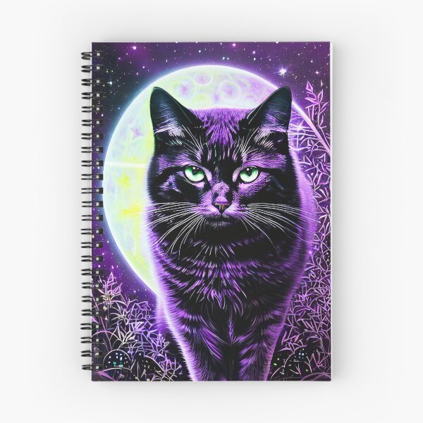 Item preview, Amethyst Luna Purple cat full moon  designed and sold by FloatingGardens.