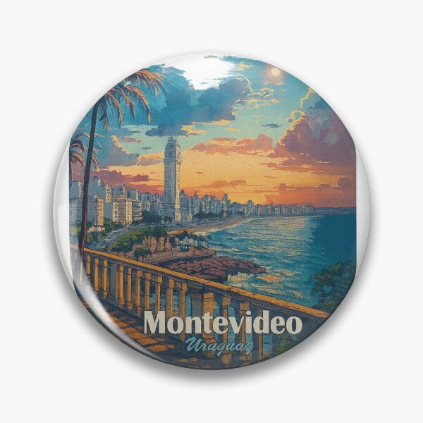 Item preview, Montevideo Uruguay Sunset Coastline – Vintage Travel Poster designed and sold by CapyToon.
