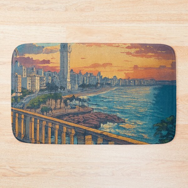 Item preview, Montevideo Uruguay Sunset Coastline – Vintage Travel Poster designed and sold by CapyToon.
