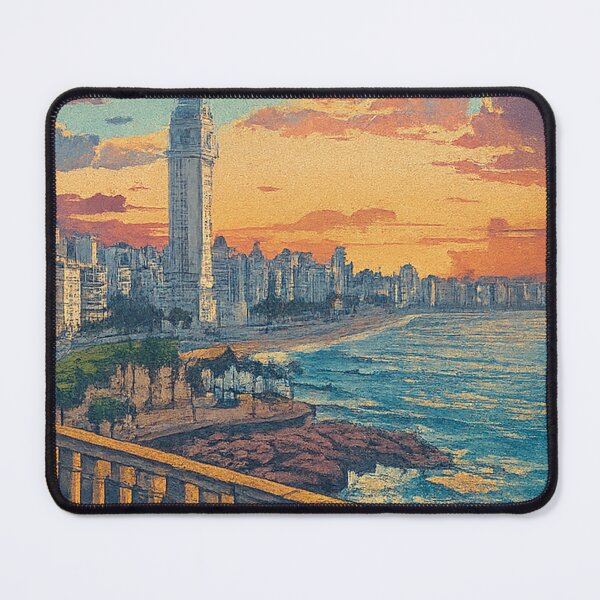 Item preview, Montevideo Uruguay Sunset Coastline – Vintage Travel Poster designed and sold by CapyToon.