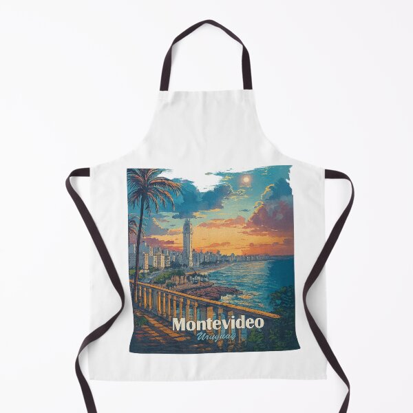 Item preview, Montevideo Uruguay Sunset Coastline – Vintage Travel Poster designed and sold by CapyToon.