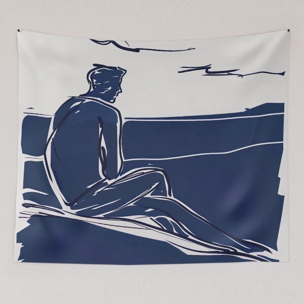Item preview, Boredom - Blue Abstract Art designed and sold by shadow-bloom.
