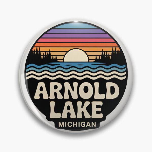 Item preview, Arnold Lake, Michigan Retro Sunset designed and sold by TheOldMittenIllustrated.