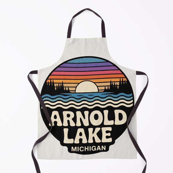 Item preview, Arnold Lake, Michigan Retro Sunset designed and sold by TheOldMittenIllustrated.