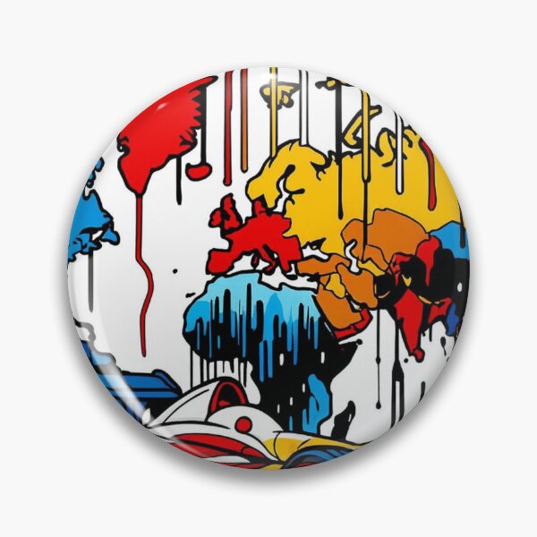 Item preview, "Formula Race Car World Map Drip Art – Bold Pop Art Fusion of Speed and Color" designed and sold by GrafteesGlow.