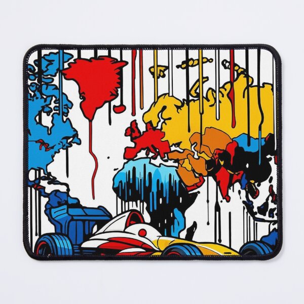 Item preview, "Formula Race Car World Map Drip Art – Bold Pop Art Fusion of Speed and Color" designed and sold by GrafteesGlow.