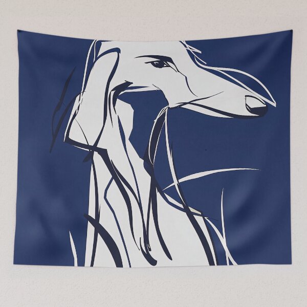 Item preview, Borzoi - Blue Abstract Art designed and sold by shadow-bloom.