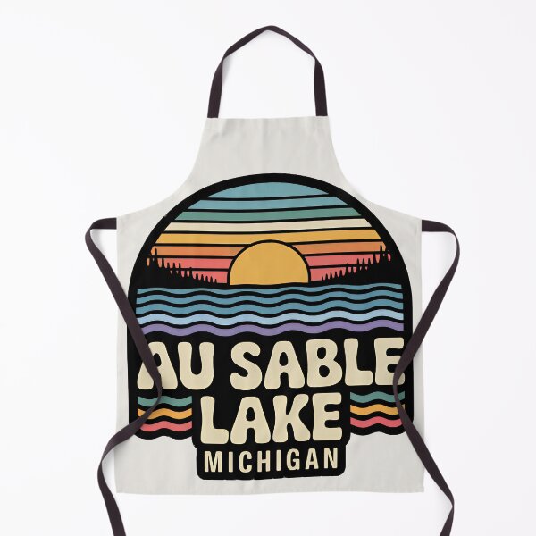 Item preview, Au Sable Lake, Michigan Retro Sunset designed and sold by TheOldMittenIllustrated.