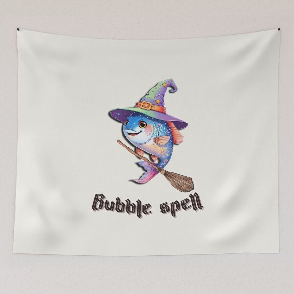 Item preview, Bubble Spell: Witch Fish Halloween Magic designed and sold by DariaCraft.