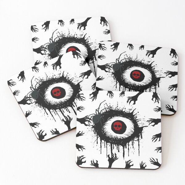 Item preview, Halloween scary black and white with red skull designed and sold by HowAboutTee.