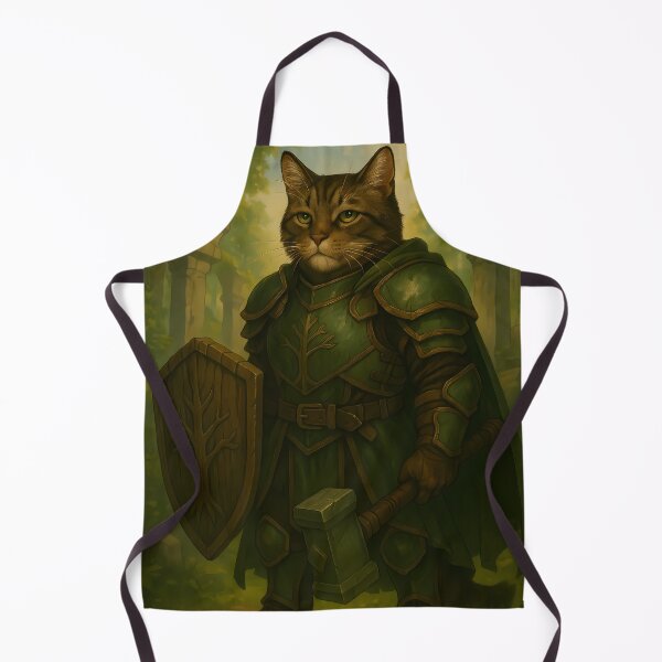 Item preview, Jax the Paladin – Forest Guardian Cat in Emerald Armor designed and sold by Crain Fantasy Art.