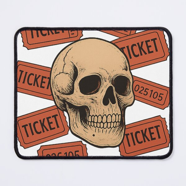 Item preview, ?️ “Death Ticket” — Dark Skull Art Illustration designed and sold by Imagoni.