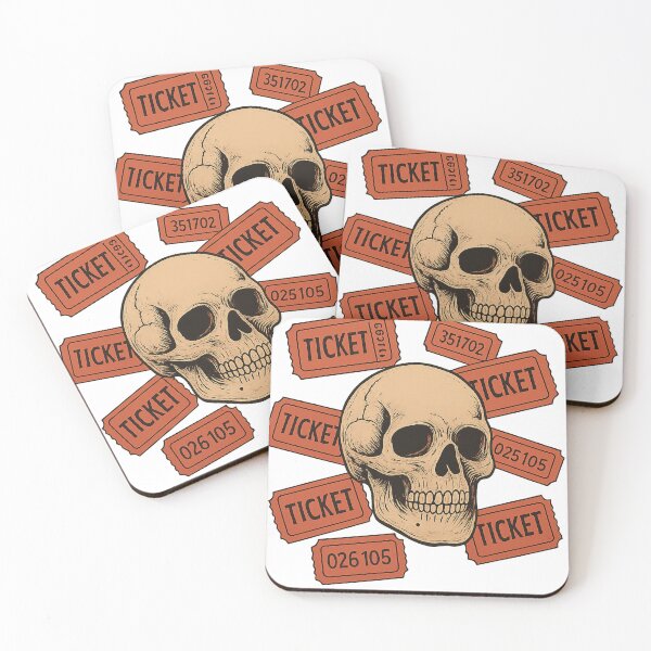 Item preview, ?️ “Death Ticket” — Dark Skull Art Illustration designed and sold by Imagoni.