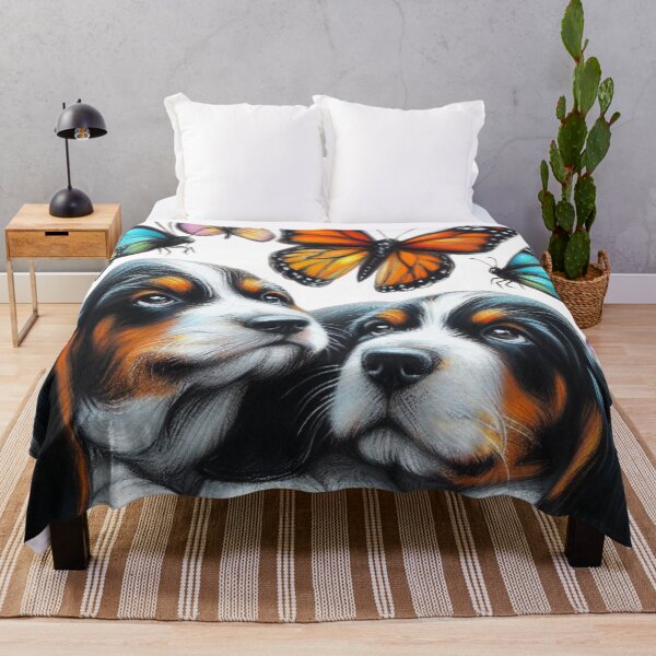 Artikelvorschau, Bassetts und Schmetterlinge im Wunder entworfen und verkauft von Sunflwrconcepts and Designs.