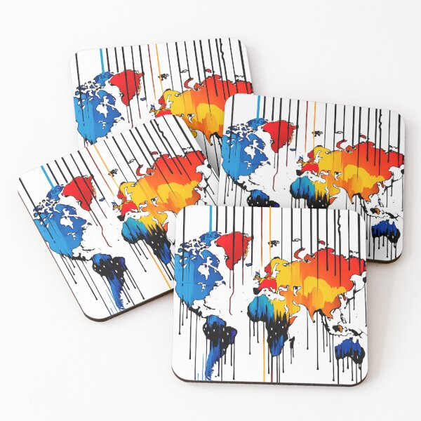 Item preview, "Vibrant Dripping Paint World Map – Modern Abstract Wall Art for Travelers & Creatives" designed and sold by GrafteesGlow.