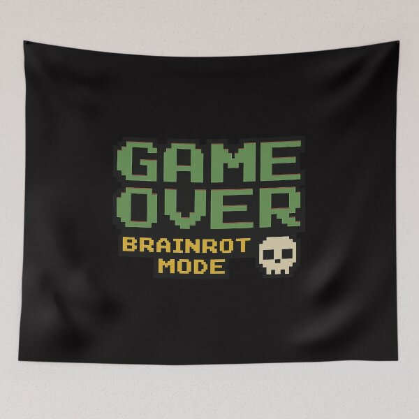 Item preview, Retro Pixel Art Meme – Game Over Brainrot Mode designed and sold by BiomortoArts.