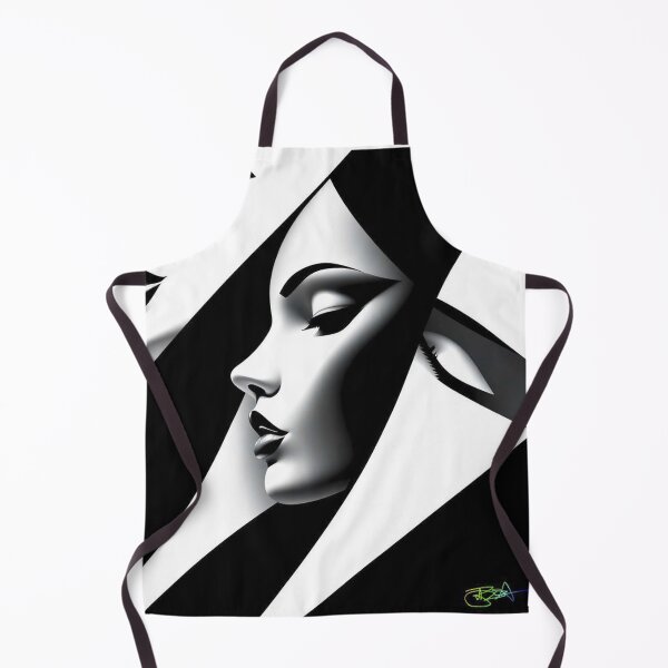 Item preview, Minimalist Op Art Woman – Monochrome Abstract Illusion Portrait designed and sold by Benito Del Ray.