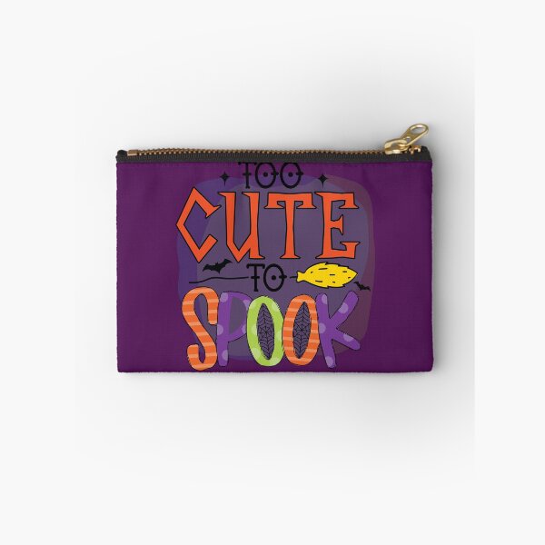 Item preview, Too Cute to Spook – Funny Halloween Bats & Witch Broom designed and sold by petpuppymania.