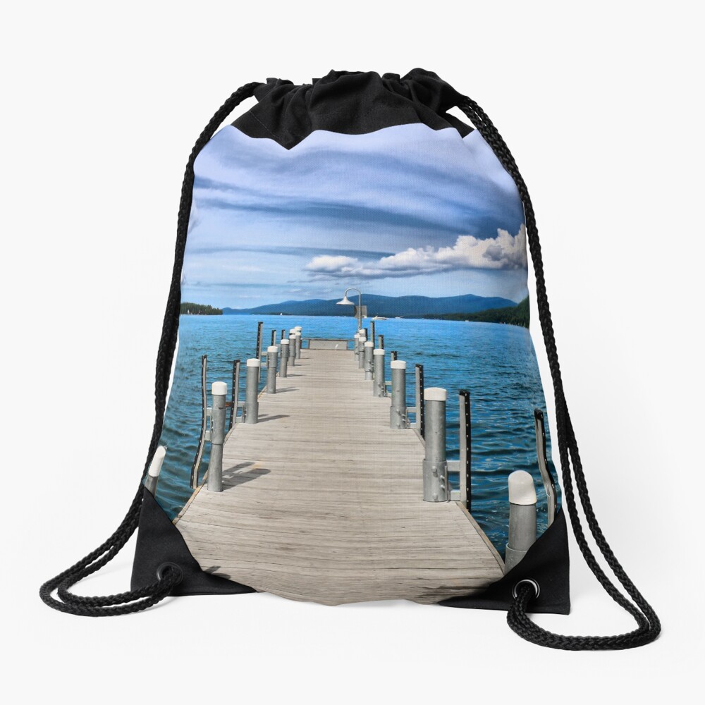 Stepping to the Sea Drawstring Bag