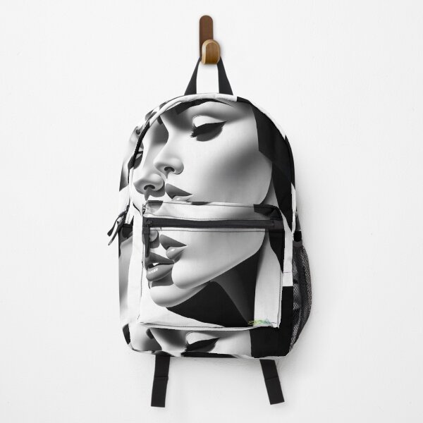 Item preview, Modern Op Art Woman – Monochrome Surreal Beauty in Bold Lines designed and sold by Benito Del Ray.