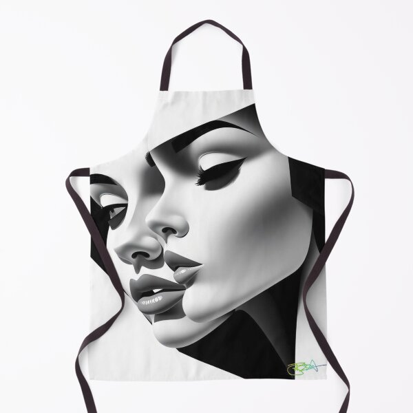 Item preview, Modern Op Art Woman – Monochrome Surreal Beauty in Bold Lines designed and sold by Benito Del Ray.