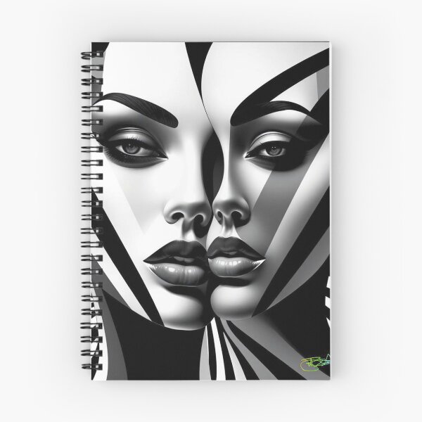 Item preview, Black and White Op Art Girl – Dual Surreal Faces in Optical Illusion designed and sold by Benito Del Ray.