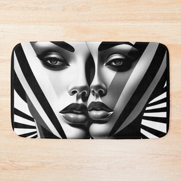 Item preview, Black and White Op Art Girl – Dual Surreal Faces in Optical Illusion designed and sold by Benito Del Ray.