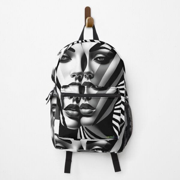 Item preview, Black and White Op Art Girl – Dual Surreal Faces in Optical Illusion designed and sold by Benito Del Ray.