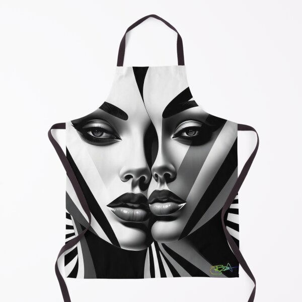 Item preview, Black and White Op Art Girl – Dual Surreal Faces in Optical Illusion designed and sold by Benito Del Ray.