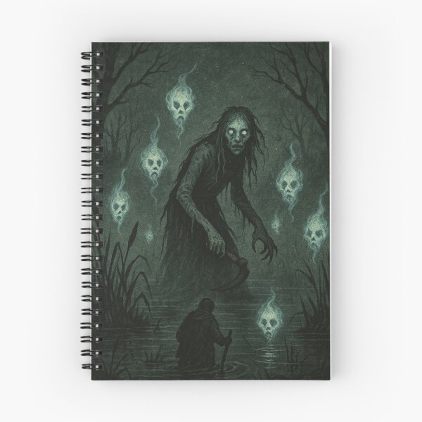 Item preview, Slavic Folk Horror – Will-o’-Wisp Marsh Witch – Vintage Dark Art | Slavic Bestiary designed and sold by JacobKAurumhead.