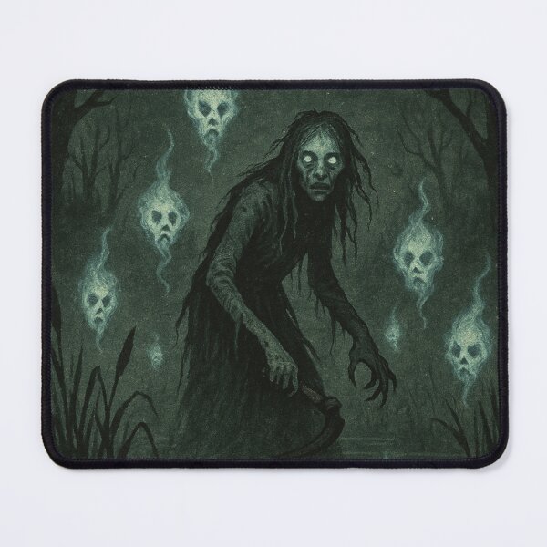 Item preview, Slavic Folk Horror – Will-o’-Wisp Marsh Witch – Vintage Dark Art | Slavic Bestiary designed and sold by JacobKAurumhead.