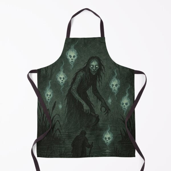 Item preview, Slavic Folk Horror – Will-o’-Wisp Marsh Witch – Vintage Dark Art | Slavic Bestiary designed and sold by JacobKAurumhead.