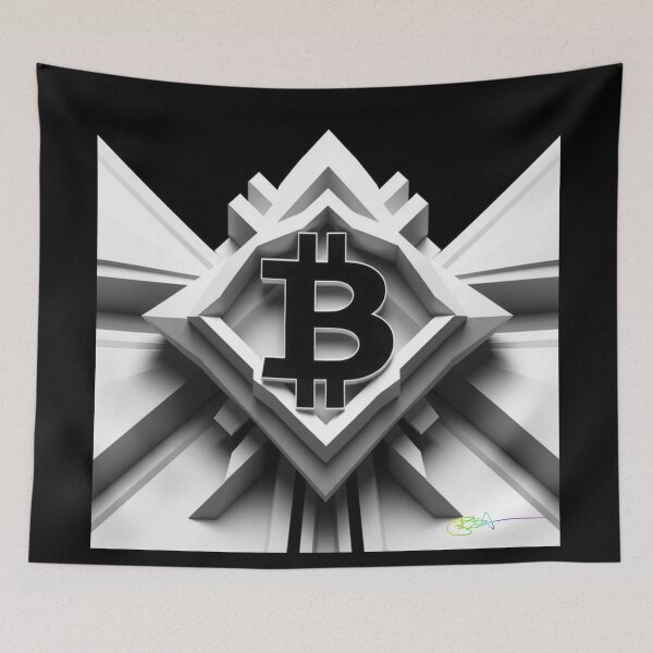 Item preview, Monochrome Bitcoin Op Art – Surreal 3D Illusion Crypto Design designed and sold by Benito Del Ray.