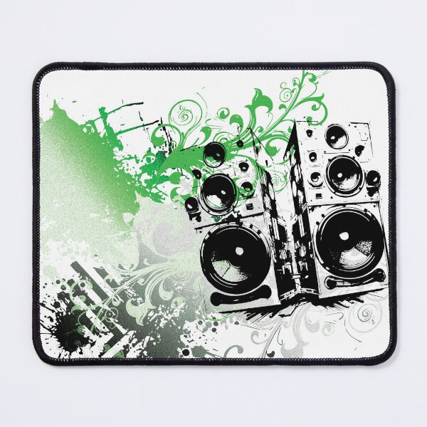 Item preview, ECHO CITY Boombox - Urban Design - Green and Black Underground Grainy Texture | Frutiger Metro Chao Vector Garden designed and sold by Pics'Elle Creations.