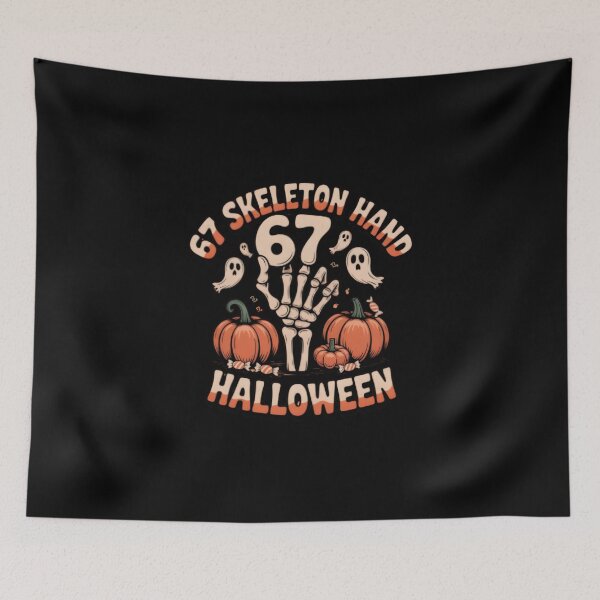 Item preview, 67 Skeleton Hand Halloween Retro Spooky Design | Vintage Skeleton Art for Halloween Lovers designed and sold by Avenius Graphics.