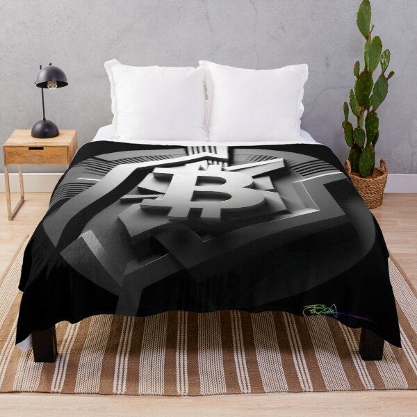 Item preview, Bitcoin Burst – Black and White Optical Art with Radiant Lines designed and sold by Benito Del Ray.