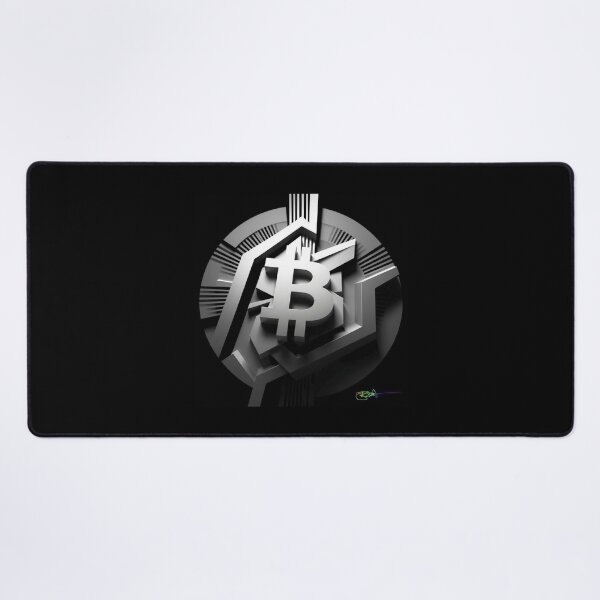 Item preview, Bitcoin Burst – Black and White Optical Art with Radiant Lines designed and sold by Benito Del Ray.