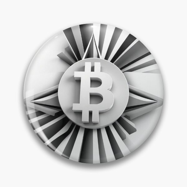 Item preview, Futuristic Bitcoin Op Art – Black and White Abstract Illusion designed and sold by Benito Del Ray.