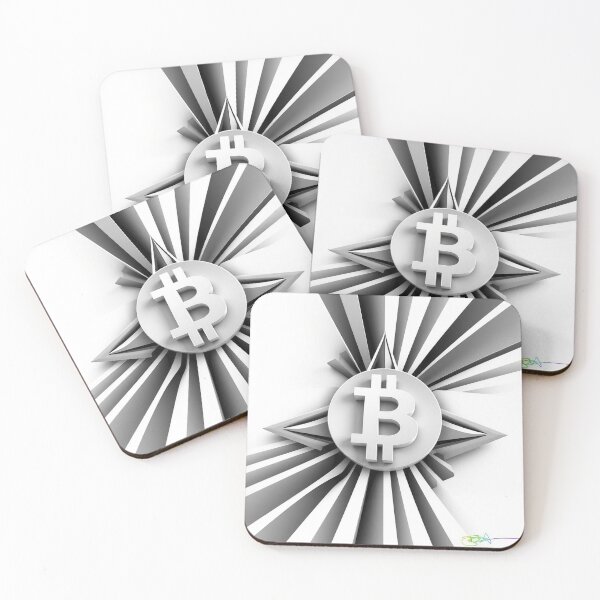 Item preview, Futuristic Bitcoin Op Art – Black and White Abstract Illusion designed and sold by Benito Del Ray.