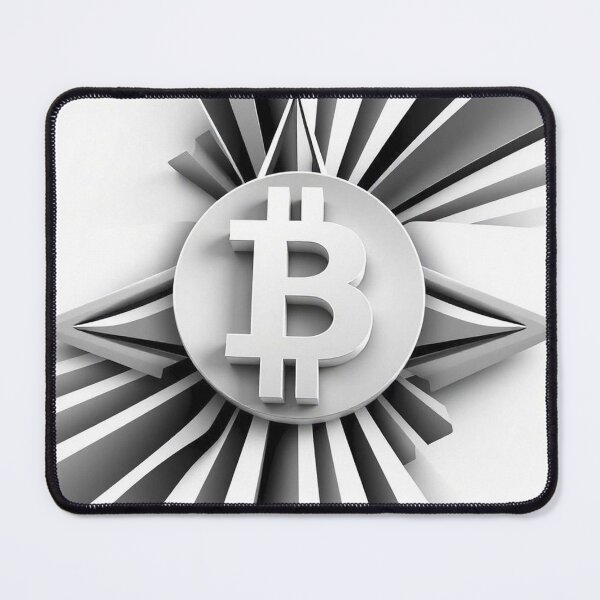 Item preview, Futuristic Bitcoin Op Art – Black and White Abstract Illusion designed and sold by Benito Del Ray.