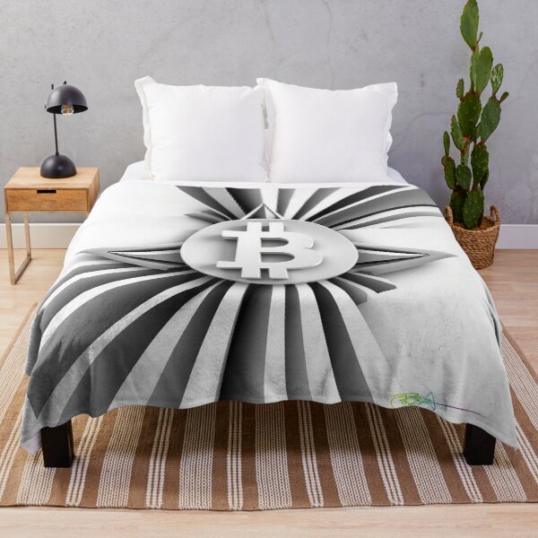 Item preview, Futuristic Bitcoin Op Art – Black and White Abstract Illusion designed and sold by Benito Del Ray.